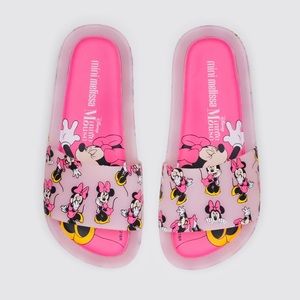 Mini Melissa Disney Minnie Mouse Slides/Sandals size 3 girls pink BNIB!